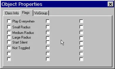 Window where flags are set