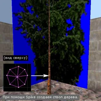 Create a tree trunk using the Spike function Create a tree trunk using the Spike function