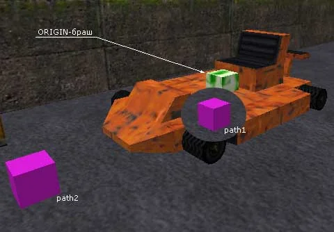 Create 2 path_track point objects (one under the car, the other a little to the side)