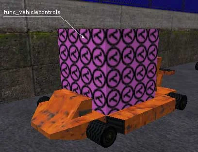 Using the func_vehiclecontrols object we define the vehicle control zone