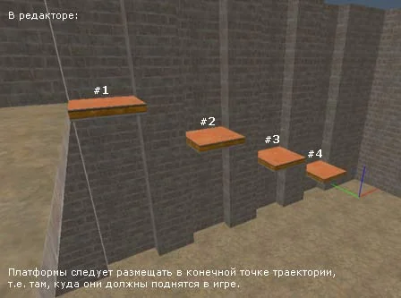 Platforms should be placed at the top position (the end point of the path)