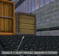 The box "floats" above the ground