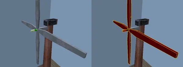 Create 2 fans with ORIGIN brushes