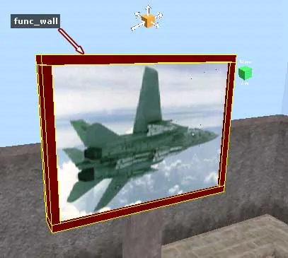 The frame for the billboard must be made from func_wall