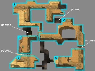 Division of map areas de_dust2