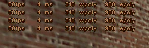 This is what the R_SPEEDS parameter looks like in the game
