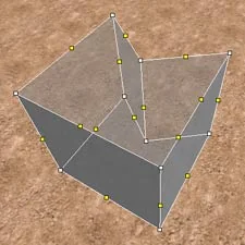 The object "looks" into itself (3-d view) The object "looks" into itself (3-d view)