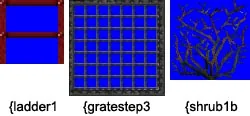 Example of textures with a mask (transparent textures) Examples of textures with a mask (transparent textures)