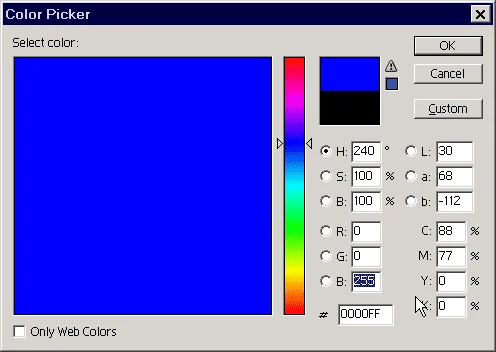 Replace the 3rd color with any color except blue, and make the last one blue Replace the 3rd color with any color except blue, and make the last one blue
