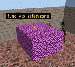Defining the VIP rescue area using the func_vip_safetyzone object Defining the VIP rescue area using the func_vip_safetyzone object