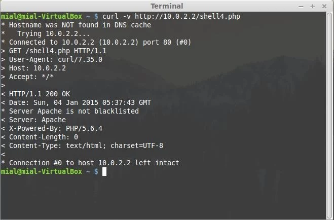 PHP version shown 1